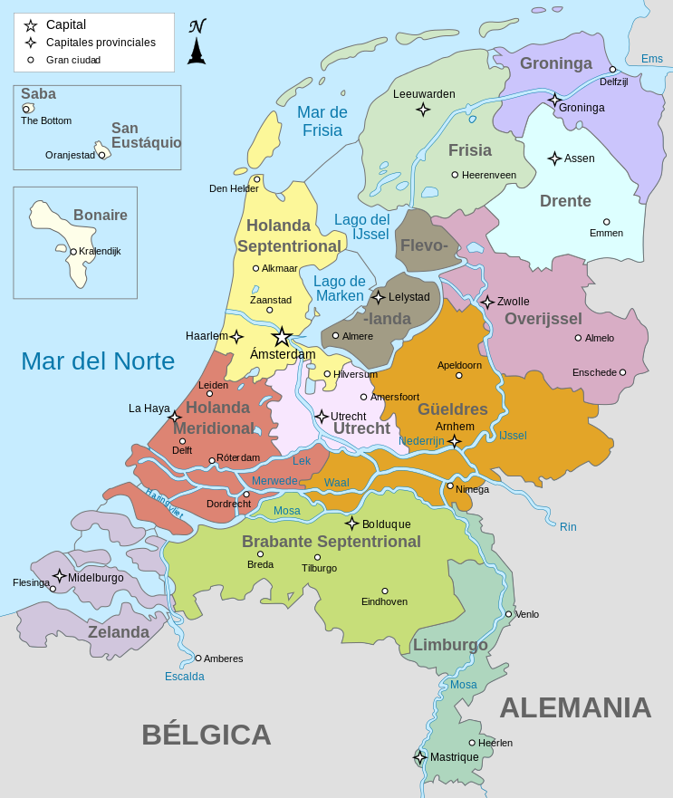 Mapa de los Países Bajos Mapa de los Países Bajos